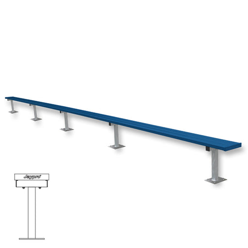 Jaypro Player Bench - 27 ft. - Surface Mount  (Powder Coated) Jaypro