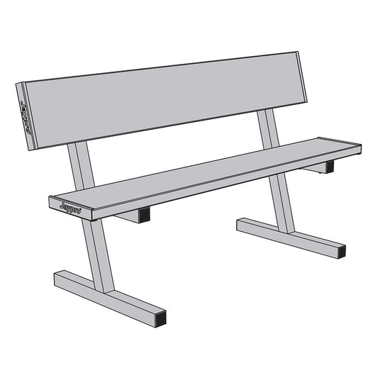 Jaypro Courtside Bench with Seat Back -  5 ft. - Portable Jaypro