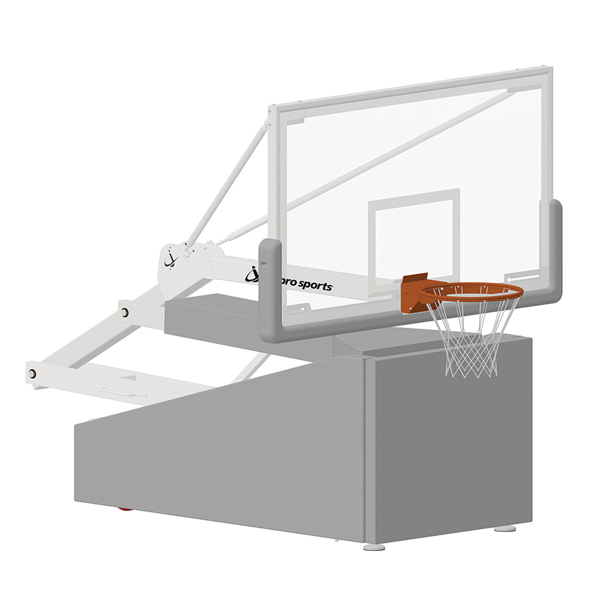 Jaypro Basketball System - Portable (Indoor) - Elite 6600 (5 ft.6 in. Board Extension) -72 in. Glass Backboard, Breakaway Goal Jaypro