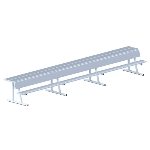 Jaypro Player Bench with Seat Back and Shelf - 21 ft. - Portable Jaypro
