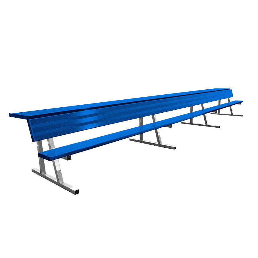 Jaypro Player Bench with Seat Back and Shelf - 21 ft. - Portable  (Powder Coated) Jaypro