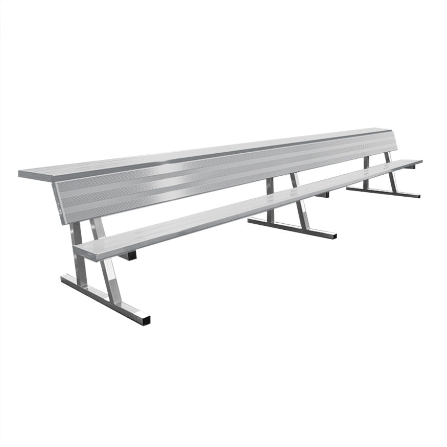 Jaypro Player Bench with Seat Back and Shelf - 15 ft. - Portable Jaypro