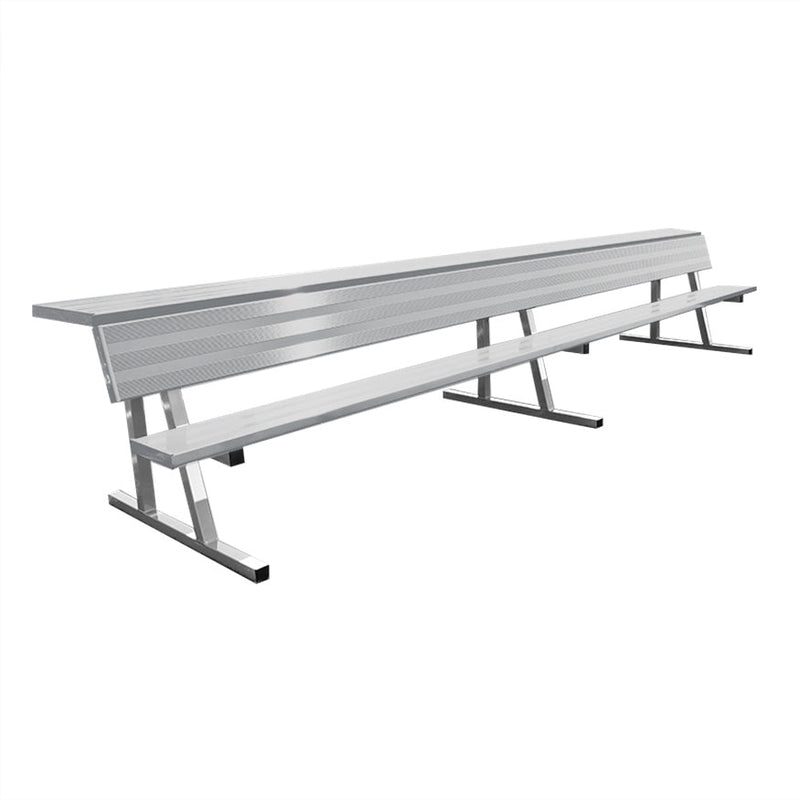 Jaypro Player Bench with Seat Back and Shelf - 15 ft. - Portable Jaypro