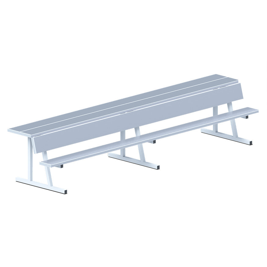 Jaypro Player Bench with Seat Back and Shelf - 15 ft. - Portable Jaypro