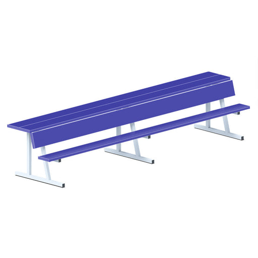 Jaypro Player Bench with Seat Back and Shelf - 15 ft. - Portable  (Powder Coated) Jaypro