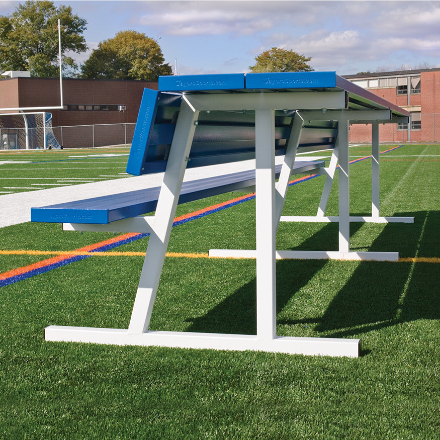 Jaypro Player Bench with Seat Back and Shelf - 15 ft. - Portable  (Powder Coated) Jaypro