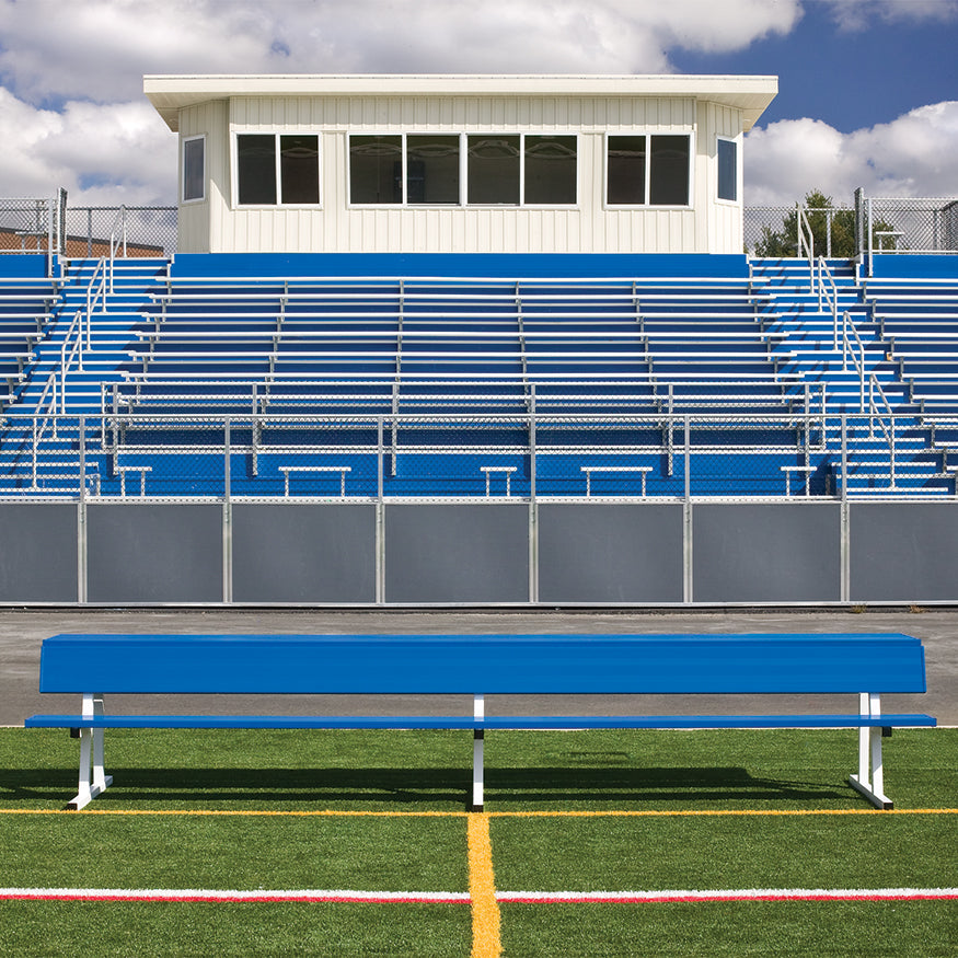 Jaypro Player Bench with Seat Back and Shelf - 15 ft. - Portable  (Powder Coated) Jaypro