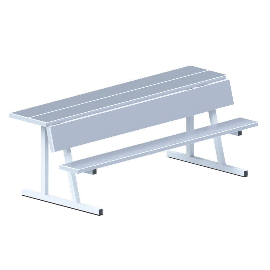 Jaypro Player Bench with Seat Back and Shelf - 7-1/2 ft. - Portable Jaypro