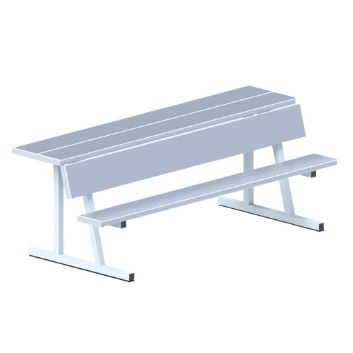 Jaypro Player Bench with Seat Back and Shelf - 7-1/2 ft. - Portable Jaypro