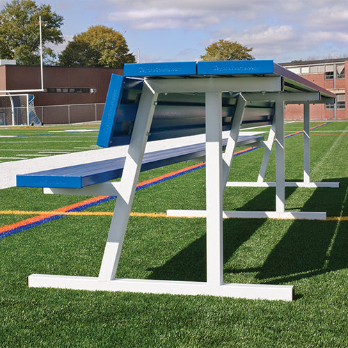 Jaypro Player Bench with Seat Back and Shelf - 7-1/2 ft. - Portable  (Powder Coated) Jaypro