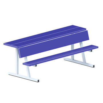 Jaypro Player Bench with Seat Back and Shelf - 7-1/2 ft. - Portable  (Powder Coated)