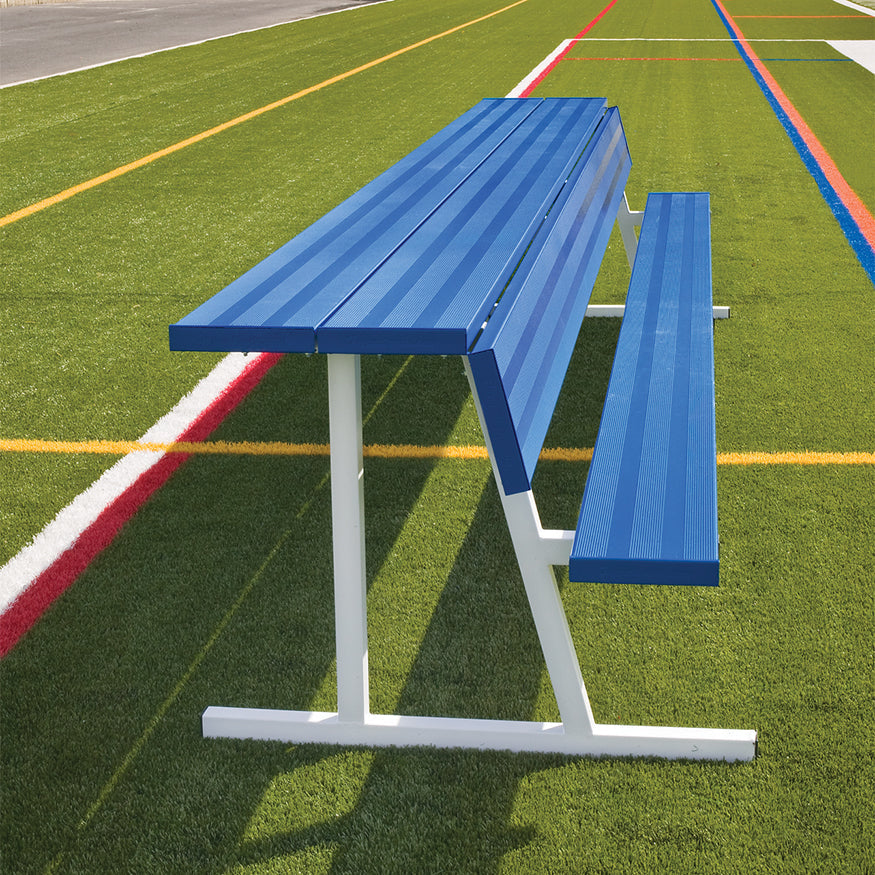 Jaypro Player Bench with Seat Back and Shelf - 7-1/2 ft. - Portable  (Powder Coated) Jaypro