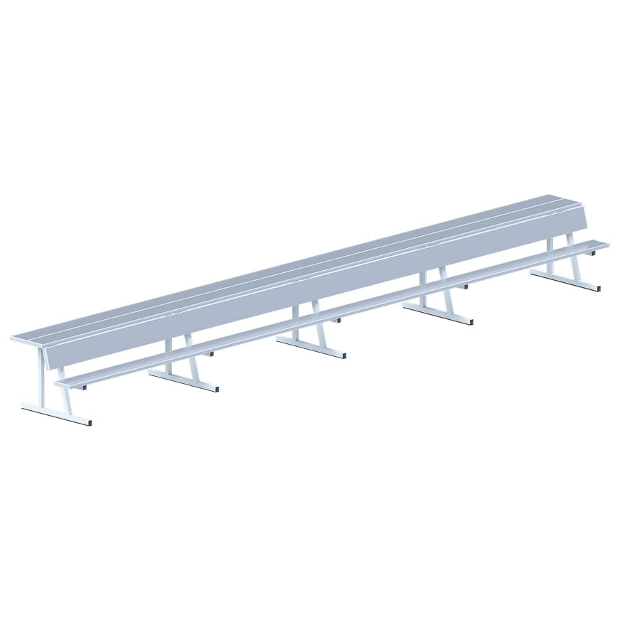 Jaypro Player Bench with Seat Back and Shelf - 27 ft. - Portable Jaypro