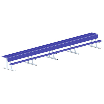 Jaypro Player Bench with Seat Back and Shelf - 27 ft. - Portable  (Powder Coated)