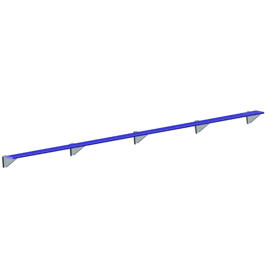 Jaypro Player Bench - Wall-Mounted - 27 ft.  (Powder Coated)