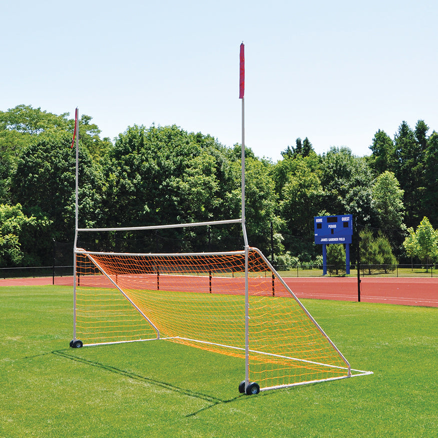 Jaypro Portable Practice Football/Soccer Combo Goal (High School) (8 ft. H x 24 ft. W with 10 ft. H Uprights, 23 ft.-4 in. width) Jaypro