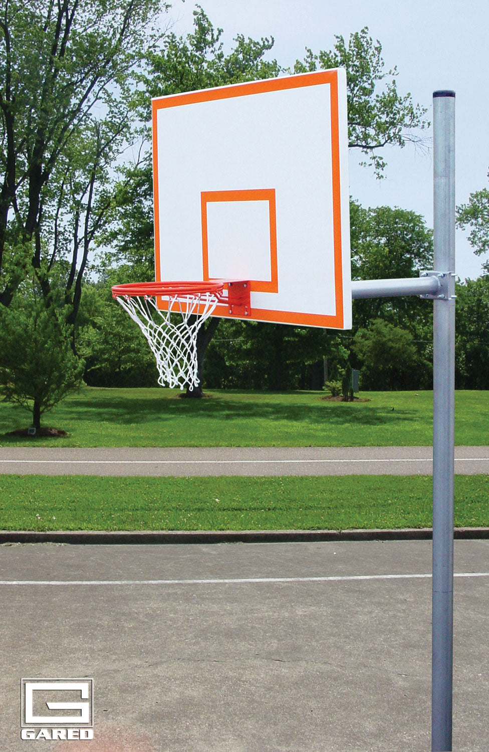 Gared Standard Duty 4-1/2" O.D. Adjustable Straight Post Basketball Package PK4551 Gared