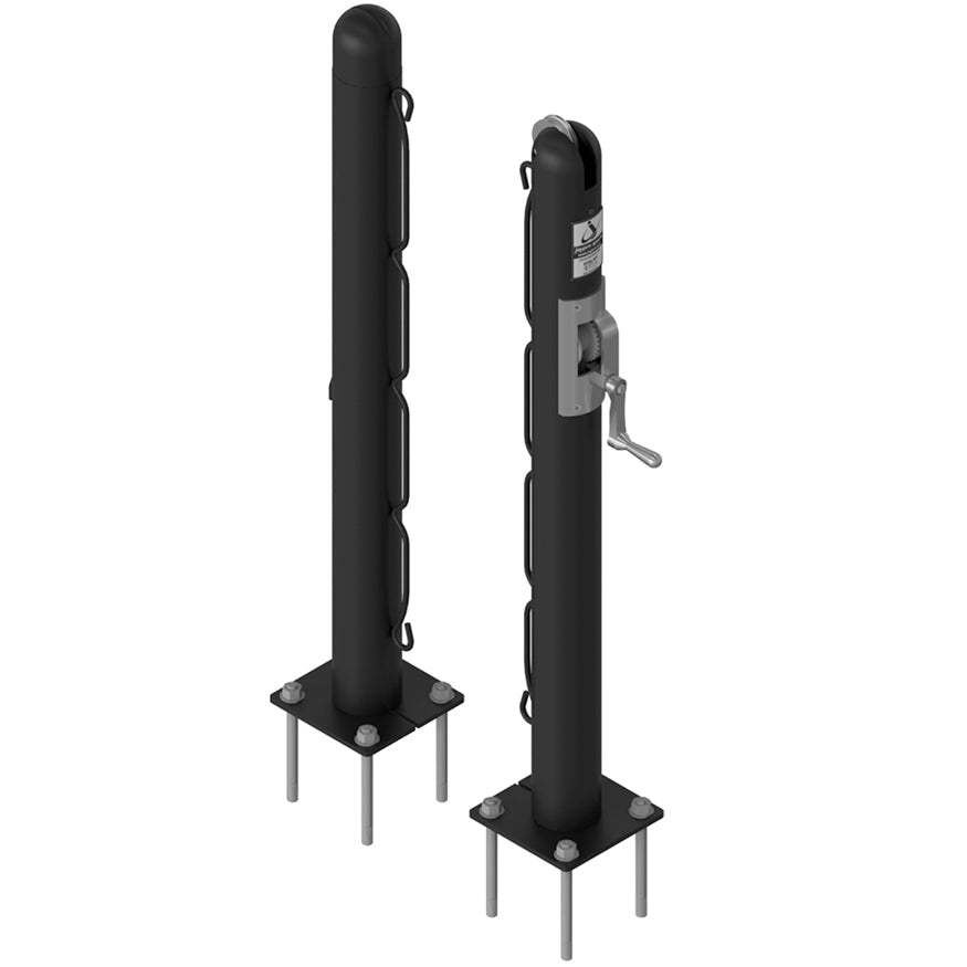 Jaypro Pickleball Deluxe Club Surface Mounted Upright (3 in. Pole) with Internal Winch (Outdoor) Jaypro