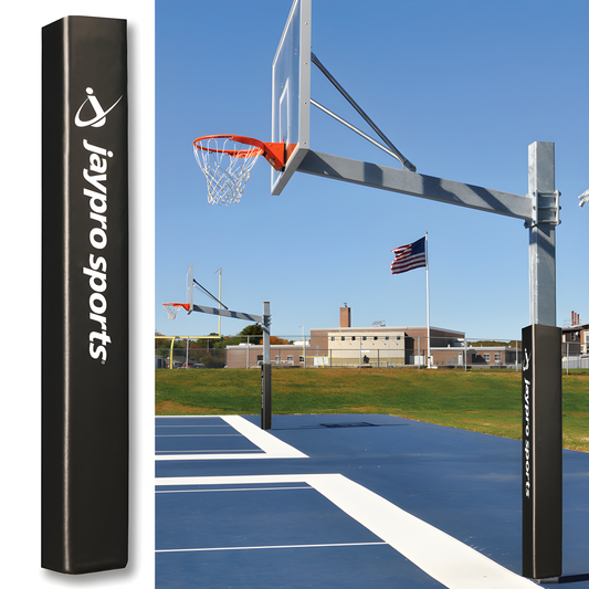 Jaypro Sports Safety Padding - Outdoor Basketball Pole Replacement Padding - 6" x 6", Black w/Gusset (PP-66)