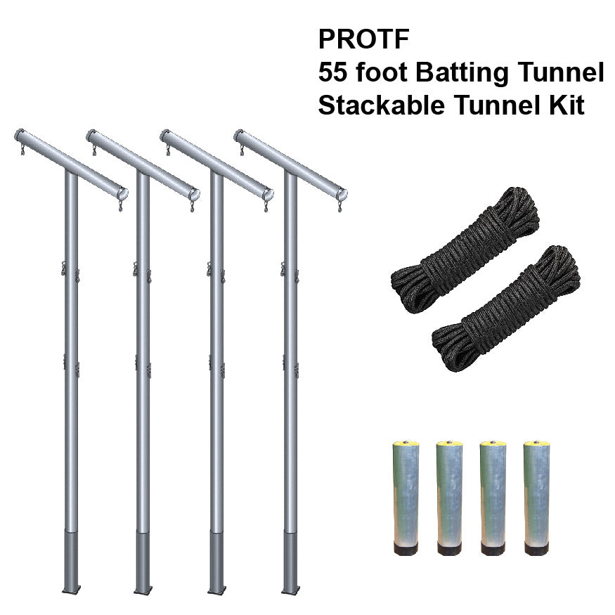 Jaypro PROTF-55A - Batting Tunnel Frame - Professional Outdoor (55 ft.) - Multiple Tunnel Adaptor