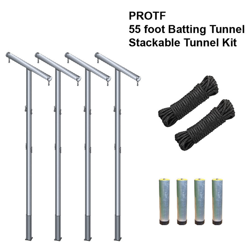 Jaypro PROTF-55A - Batting Tunnel Frame - Professional Outdoor (55 ft.) - Multiple Tunnel Adaptor