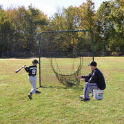 Jaypro Batting Practice Screen - 7 ft.H x 7 ft.W - Portable - Soft Toss (Black) Jaypro