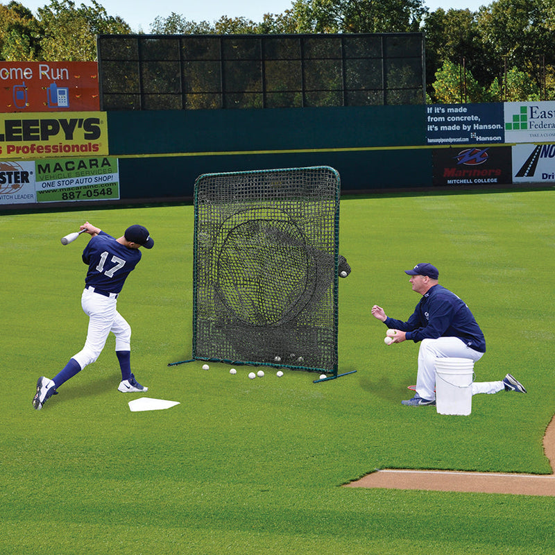 Jaypro Batting Practice Screen - 7 ft.H x 7 ft.W - Portable - Soft Toss (Black) Jaypro