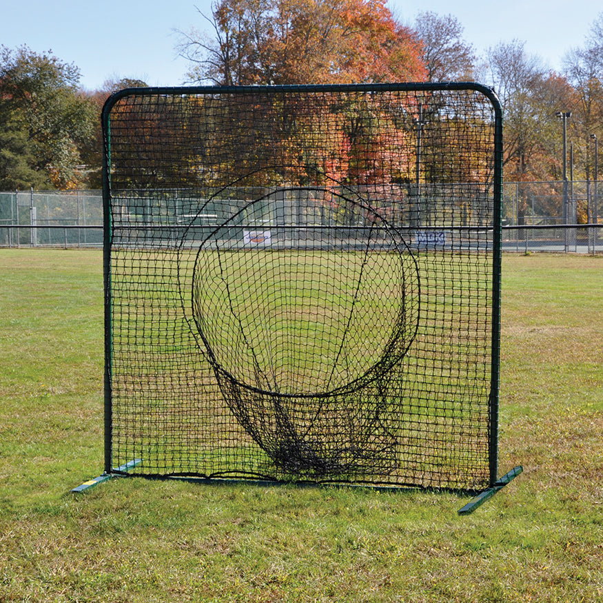 Jaypro Batting Practice Screen - 7 ft.H x 7 ft.W - Portable - Soft Toss (Black) Jaypro