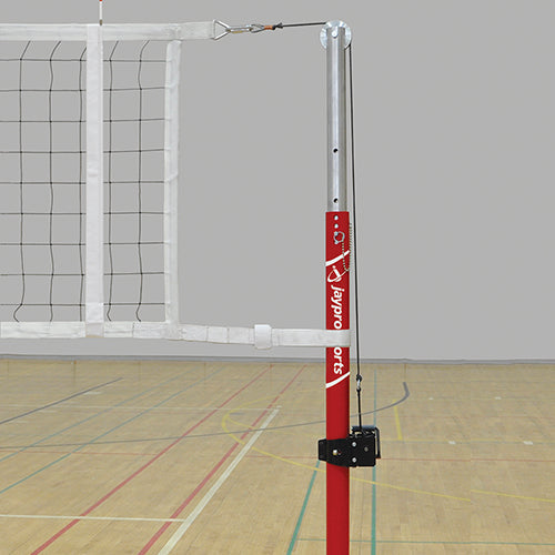 Jaypro Hybrid Steel Volleyball Net System with Custom Graphics  (3 in. Floor Sleeve) - NFHS, NCAA, USVBA Compliant Jaypro