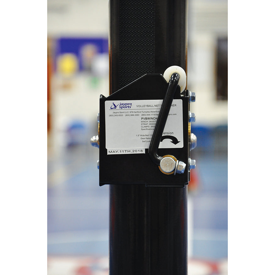 Jaypro Hybrid Steel Volleyball Net System (3 in. Floor Sleeve) - NFHS, NCAA, USVBA Compliant Jaypro