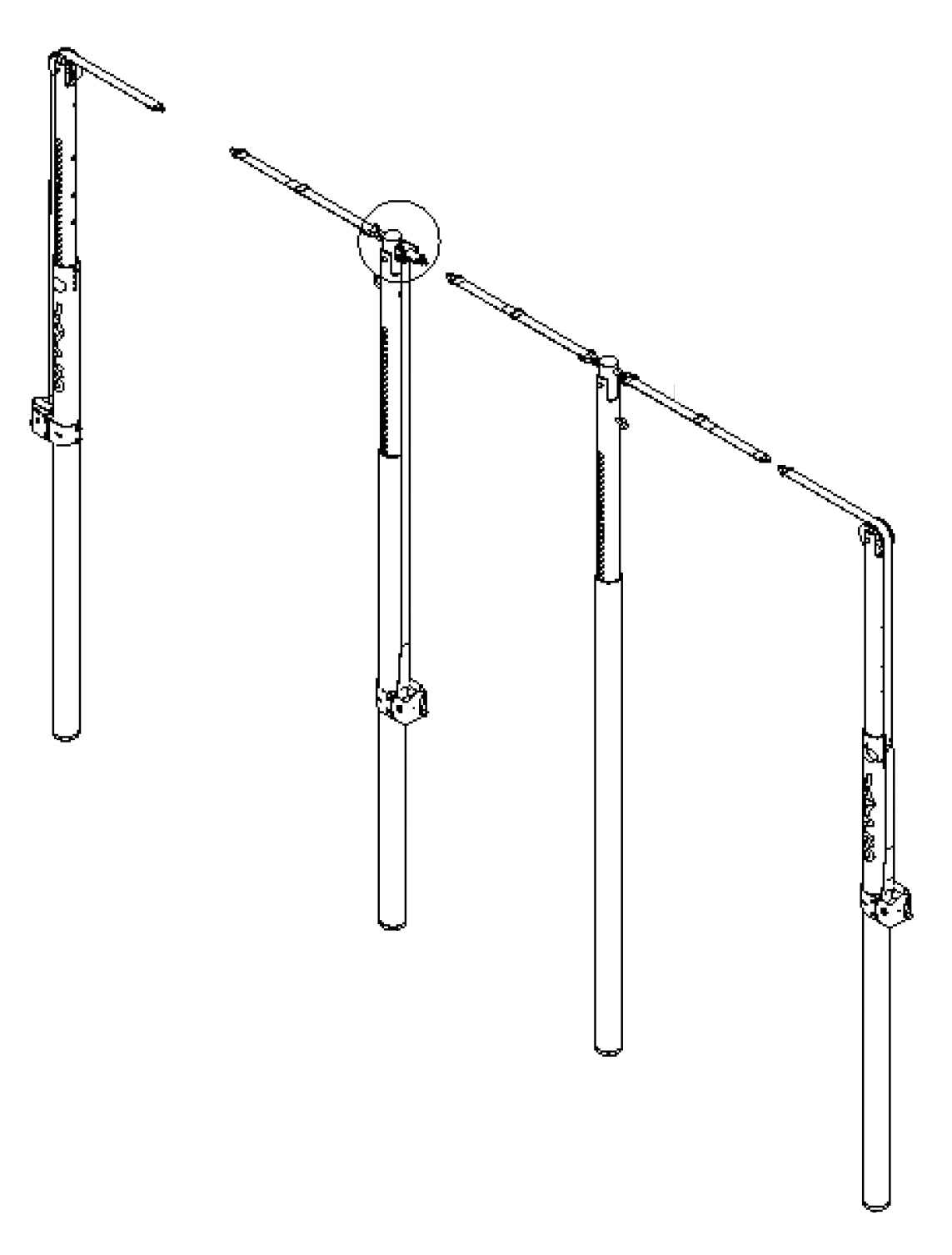 Jaypro Tri-Court Volleyball System Adapter (For PVB-7000, PVB-6500, PVB-5000, PVB-4500 and PVB-1500)