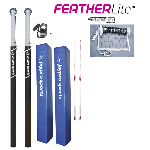 Jaypro FeatherLite  Volleyball System (3 in. Floor Sleeve) - NFHS, NCAA, USVBA Compliant Jaypro