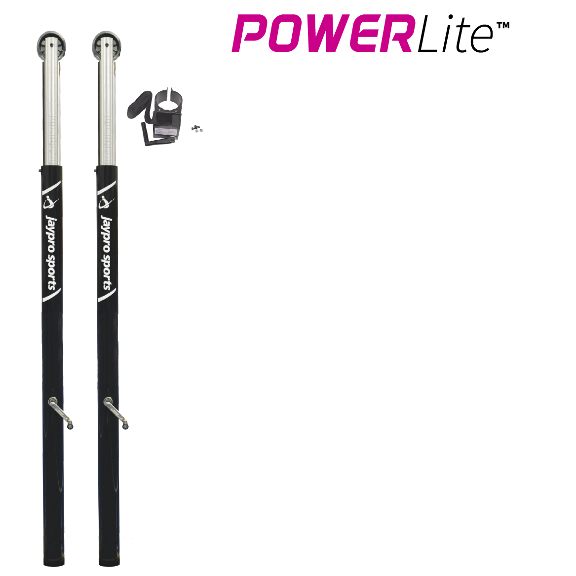 Jaypro PowerLite  Volleyball Uprights (3 in. Floor Sleeve) - NFHS, NCAA, USVBA Compliant Jaypro