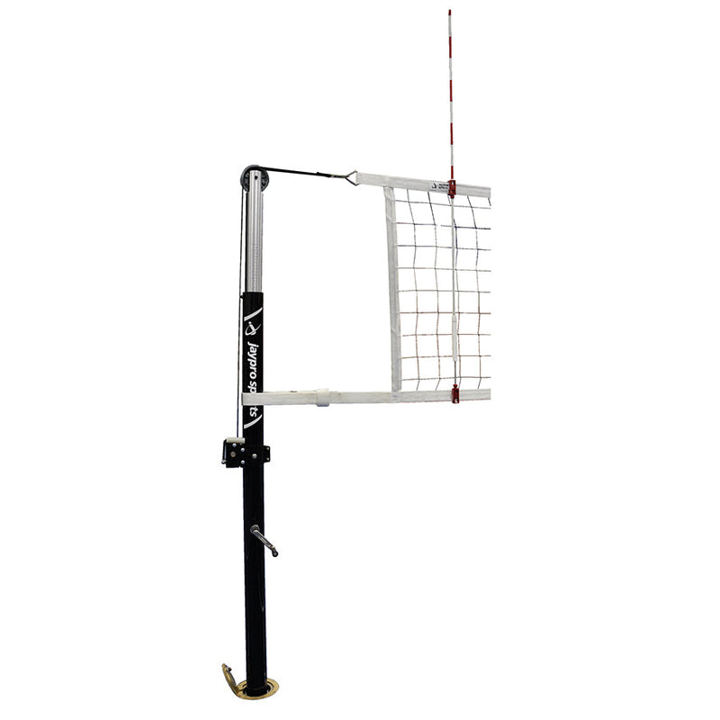 Jaypro PowerLite  Volleyball System (3-1/2 in. Floor Sleeve) - NFHS, NCAA, USVBA Compliant Jaypro
