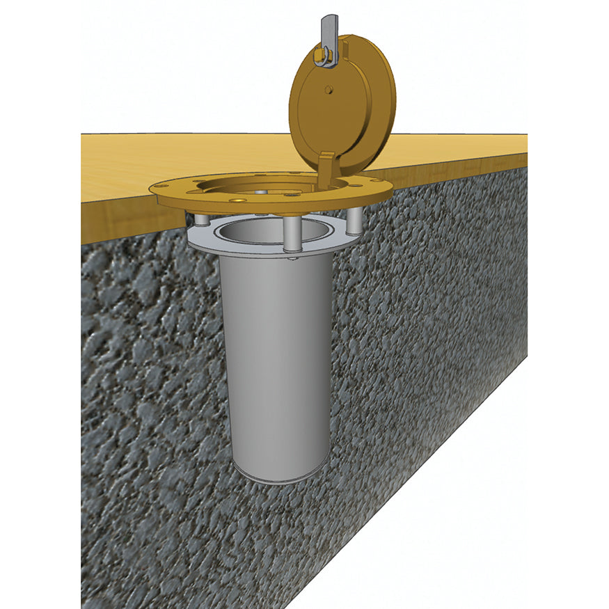 Jaypro Floor Sleeves with Brass Cover (3 in. O.D. Upright) Jaypro