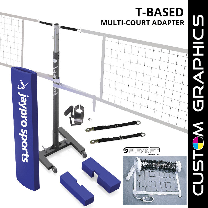 Jaypro T-Base - Competition Volleyball Net Center Upright System with Custom Graphics (FeatherLite  (Pin-Stop Height Adjust) Upright) - NFHS, NCAA, USVBA Compliant Jaypro
