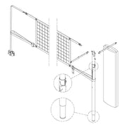 Jaypro FeatherLite  Volleyball Net Center Upright System (3 in. Floor Sleeve) - NFHS, NCAA, USVBA Compliant Jaypro