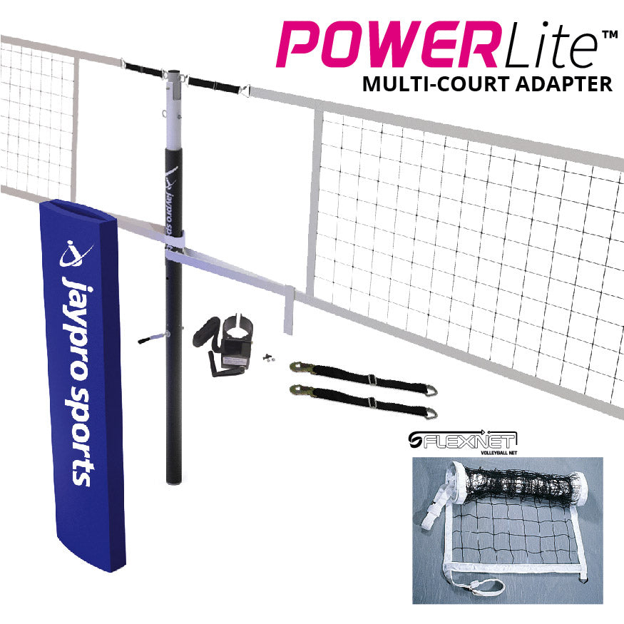 Jaypro PowerLite  Volleyball Net Center Upright System (3 in. Floor Sleeve) - NFHS, NCAA, USVBA Compliant Jaypro