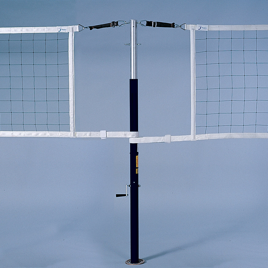 Jaypro PowerLite  Volleyball Net Center Upright System with Custom Graphics  (3 in. Floor Sleeve) - NFHS, NCAA, USVBA Compliant Jaypro
