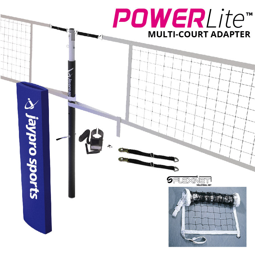 Jaypro PowerLite  Volleyball Net Center Upright System (3-1/2 in. Floor Sleeve) - NFHS, NCAA, USVBA Compliant Jaypro
