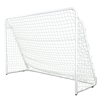 Jaypro Soccer Goal (Indoor/Outdoor) - Steel - Folding Soccer Goal (7 ft.H x 12 ft.W x 4 ft.D) - Portable - Youth/Junior (White)