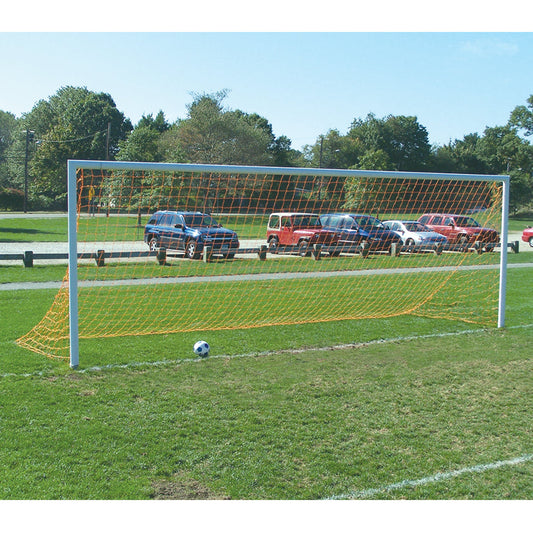 Jaypro Soccer Goals - Team Official Round Goal - Semi-Permanent (8 ft.H x 24 ft.W x 4 ft.B x 10 ft.D) - NFHS, NCAA Compliant Jaypro