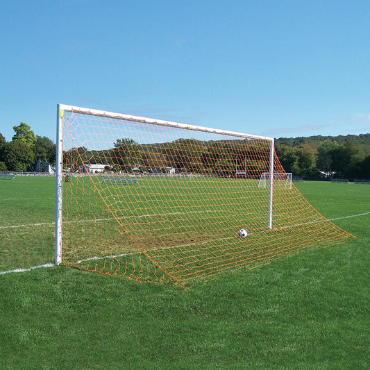 Jaypro Soccer Goals - Team Official Round Goal - Semi-Permanent (8 ft.H x 24 ft.W x 4 ft.B x 10 ft.D) - NFHS, NCAA Compliant Jaypro