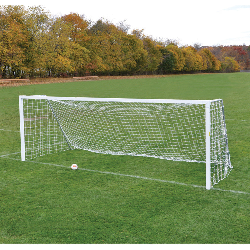 Jaypro Soccer Goals - Classic Official Square Goal - Semi-Permanent with Standard Backstays (8 ft.H x 24 ft.W x 4 ft.B x 10 ft.D) - NFHS, NCAA, FIFA Compliant Jaypro