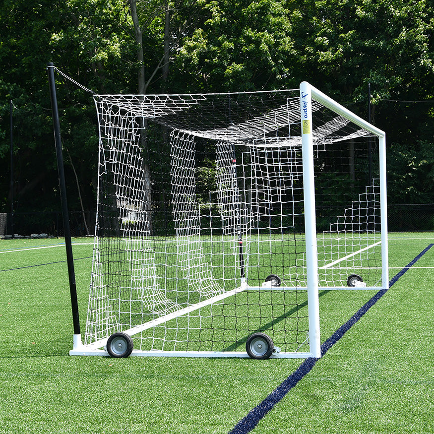 Jaypro SGP-850NBK - Soccer Goal Replacement Nets (4-3/4 in. Sq. - 4mm Braided Mesh) (8 ft.H x 24 ft.W x  6 1/2 ft.B x 7 1/2 ft.D) (White/Black)