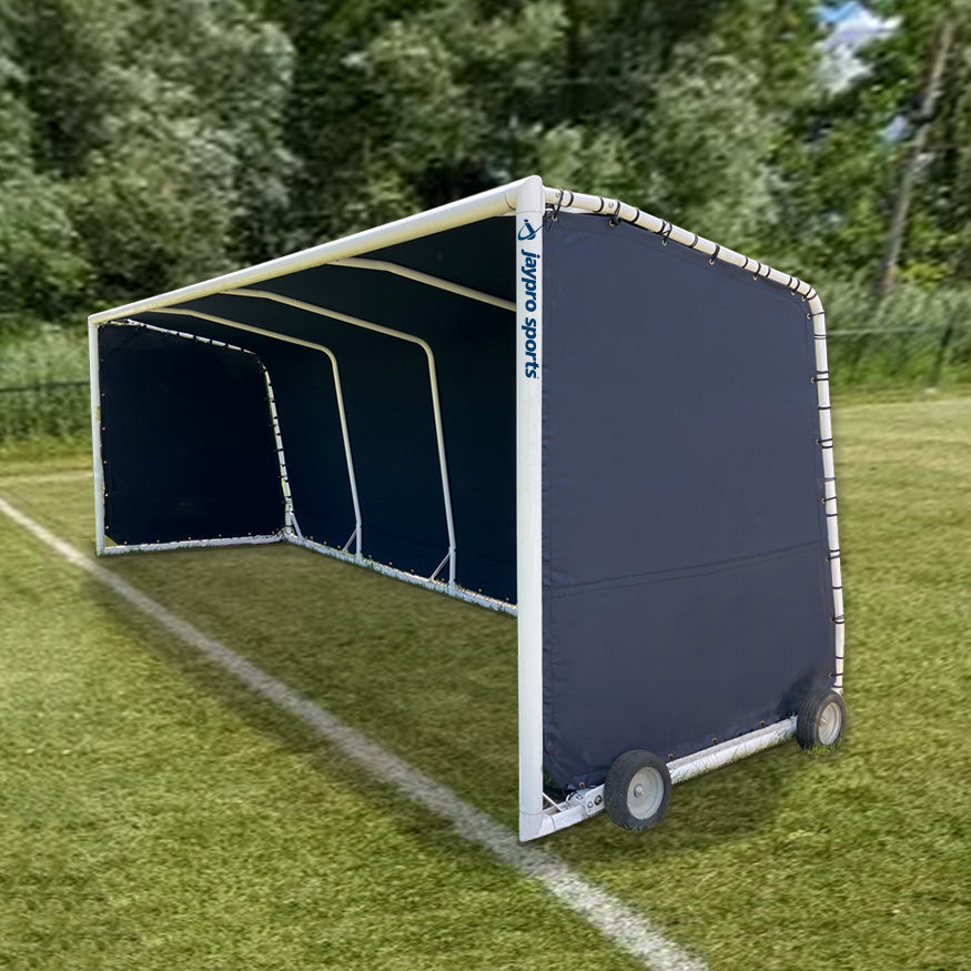 Jaypro Club Team Shelter - Portable - Aluminum Frame with Weather Resistant Covering - 10 Seat Jaypro