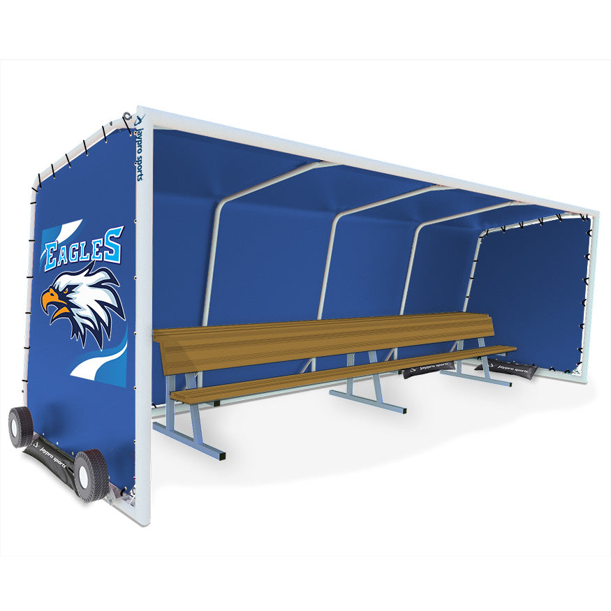 Jaypro Club Team Shelter - Portable - Aluminum Frame with Weather Resistant Covering - 10 Seat Jaypro