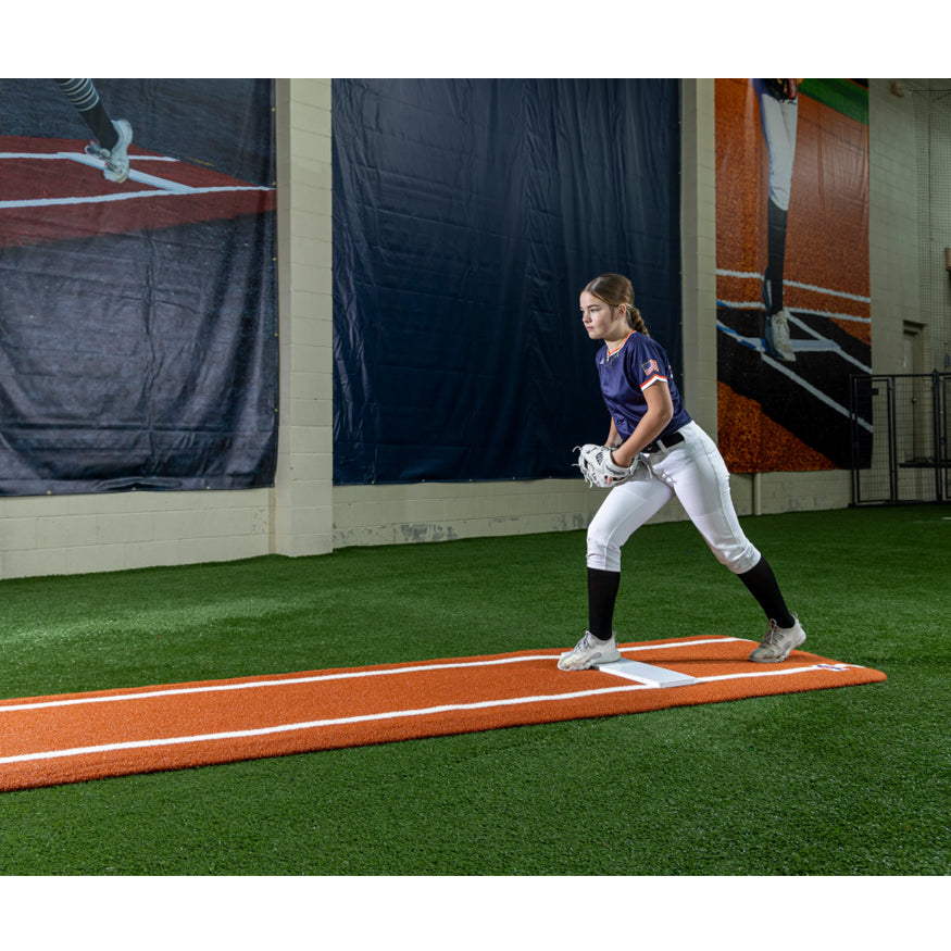 Jaypro Softball Practice Mat Spiked with Lanes / Lines (Clay)