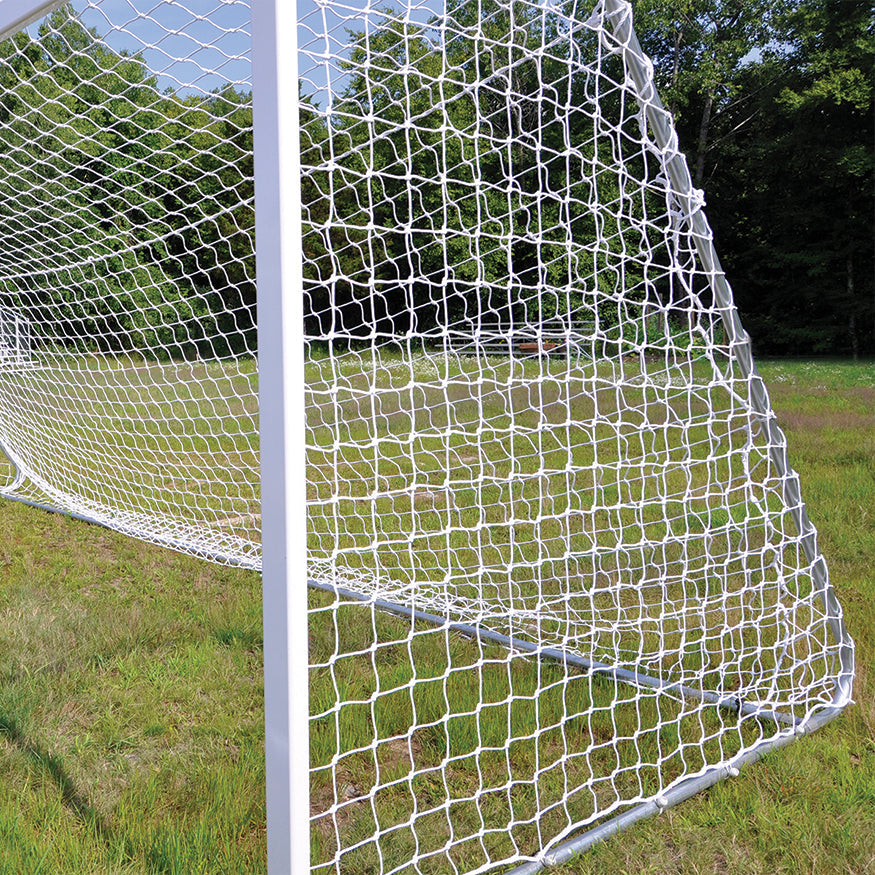 Jaypro Soccer Goal Replacement Nets (5-1/2 in. Sq. - 6mm Braided Mesh) - Classic Official Goal (8 ft.H x 24 ft.W x 4 ft.B x 10 ft.D) (White) Jaypro