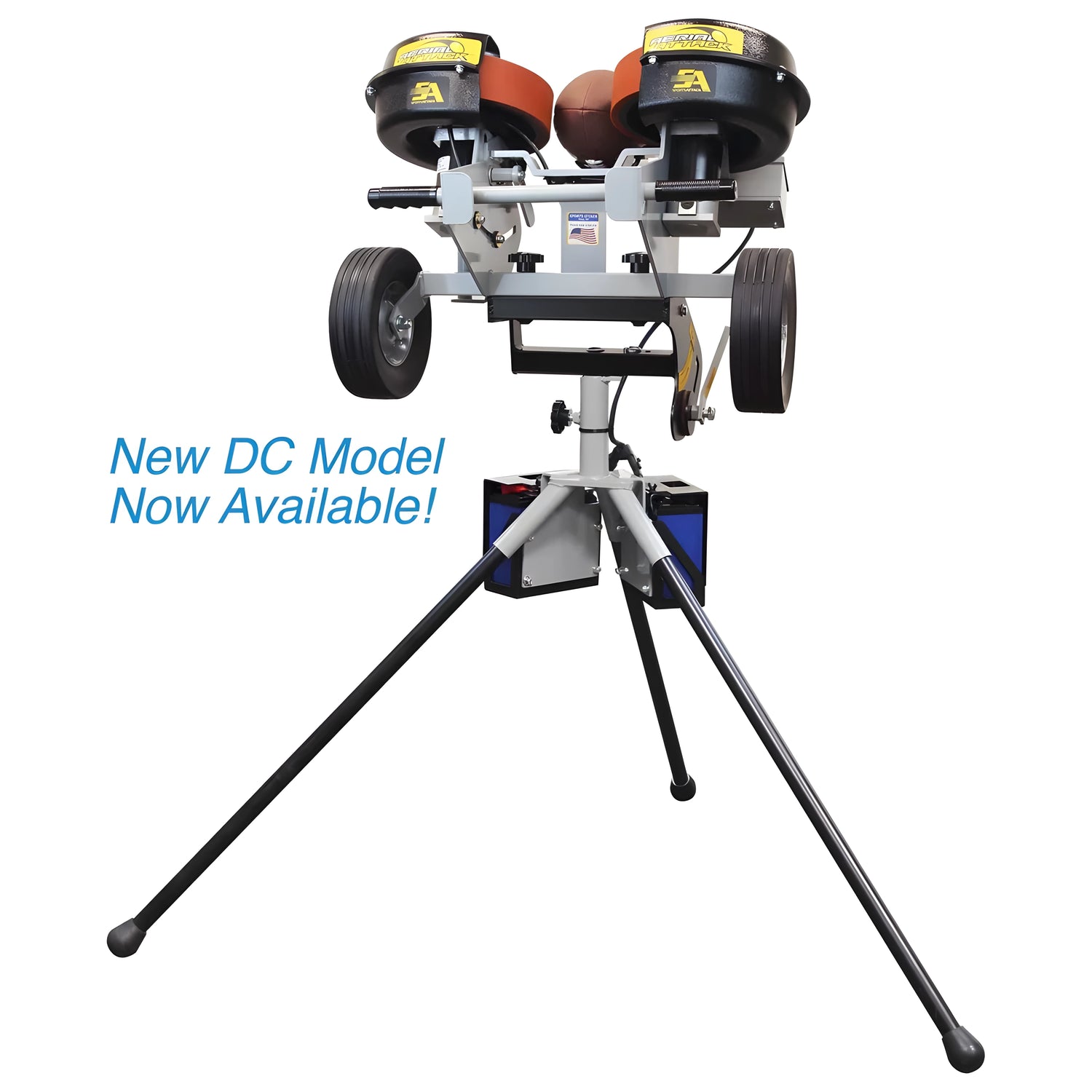 Sports Attack Aerial Attack Ball Machine on tripod with adjustable throwing rubber balls